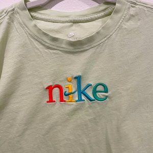 Nike Vintage Embroidered Crop Top Medium
